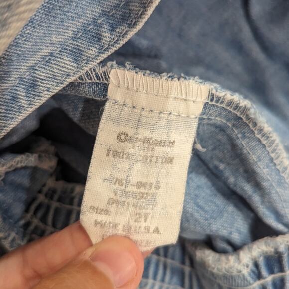 Vtg Oshkosh Bgosh Skirtall Girls Sz 2T Denim Light Wash Pink Patch - Picture 5 of 5